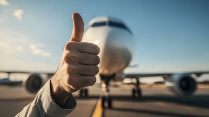 Poster - Pilot giving a thumbs up AI generated illustration