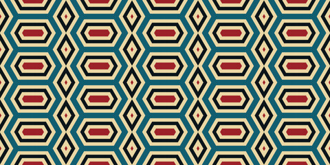 Fototapete - Abstract geometric pattern background, abstract seamless background, abstract background with vintage colors.
