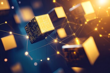 Poster - Abstract Network of Golden Cubes in a Dark Setting