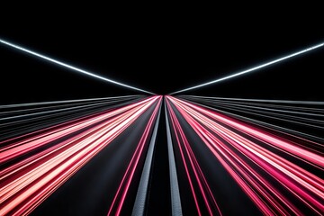 Poster - Abstract Speed Lines on Night Road in Tunnel
