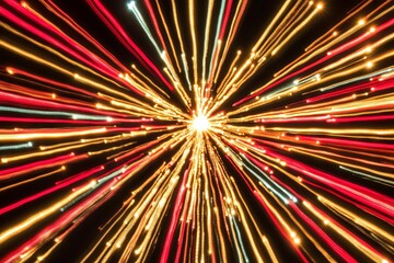 Poster - Abstract Light Trails: A Burst of Color and Energy