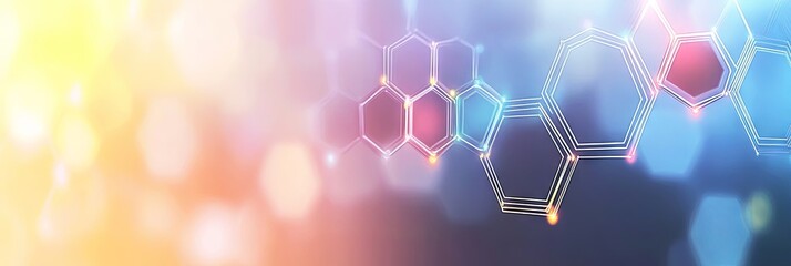 Poster - Abstract Hexagon Network: Futuristic Technology and Science Background