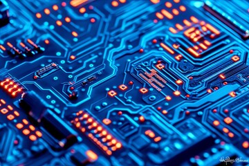 Poster - Close-up View of a Circuit Board's Intricate Design