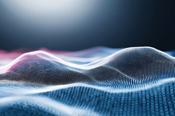 Aufkleber - Abstract Digital Waveform: Blue and White Particle Flow