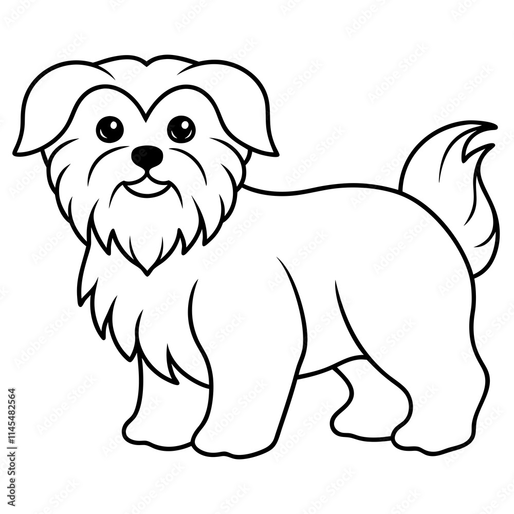 Dog Kids Colouring page on white background on vector illustration ...