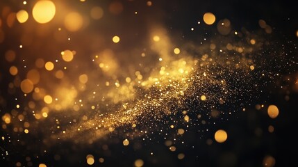 Wall Mural - a shimmering cosmic background filled with golden particles and soft bokeh effects.
