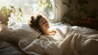 © Kanchanit - Sleeping on Satin Pillow: A Woman Resting Comfortably with High-Quality Fabric in a Calm, Clean Environment