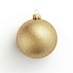 Wall Mural - Glittery Bauble, Isolated on white background, flat lay 