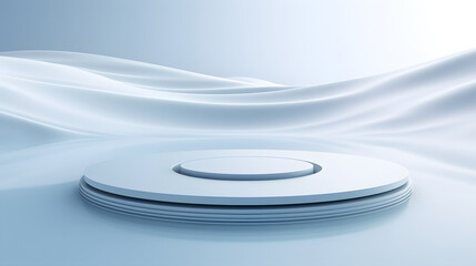 Wall Mural - digital blue and white circular ripples graphics poster background