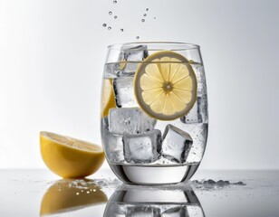 Sticker - glass of water with lemon