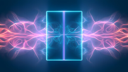 Poster - Dynamic electric energy waves digital space abstract art futuristic environment aesthetic view conceptual design for visualization