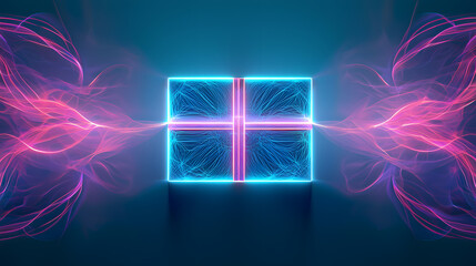 Poster - Dynamic neon light display digital art futuristic environment abstract close-up visual concepts