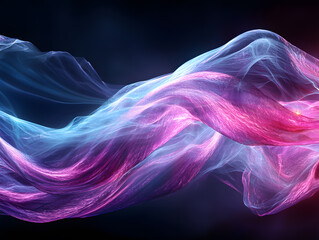 Poster - Dynamic flowing waves of colorful light abstract digital art vibrant energy concept dark background artistic view