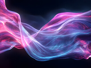 Poster - Dynamic colorful wave motion art abstract digital space visual content vibrant environment light play fluid concept