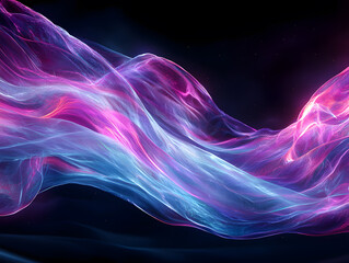 Poster - Dynamic colorful waves of light abstract environment digital art vibrant display conceptual visualization