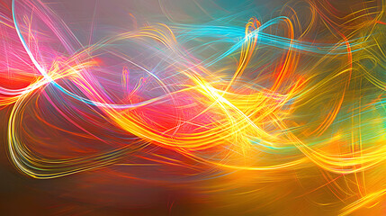 Poster - Dynamic light trails creating abstract art urban environment digital artwork vibrant atmosphere close-up viewpoint creative expression