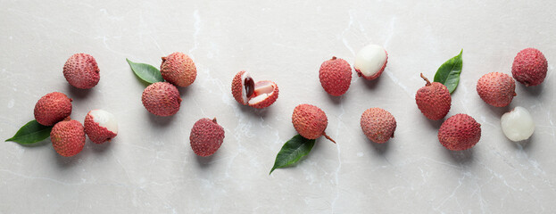 Wall Mural - Lychee, concept of fresh and ripe exotic food