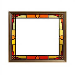 Colorful stained glass picture frame<png frame isolated frame border design background isolated