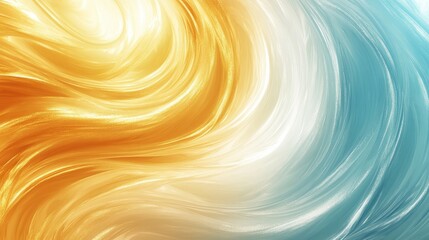 Poster - A creative abstract wallpaper featuring swirling tones of gold and icy blue gradients
