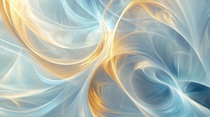 Poster - A creative abstract wallpaper featuring swirling tones of gold and icy blue gradients