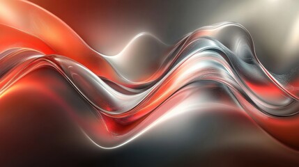 Aufkleber - A glowing abstract background featuring metallic tones of red and silver gradients