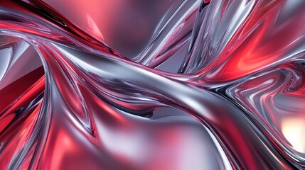 Aufkleber - A glowing abstract background featuring metallic tones of red and silver gradients