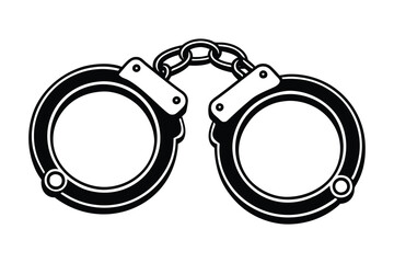 3d handcuff silhouette icon vector art illustration