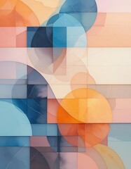Poster - abstract geometric composition illustration graphic art