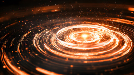 Aufkleber - A swirling pattern of glowing orange light creates a mesmerizing effect, resembling cosmic energy or a vortex in motion