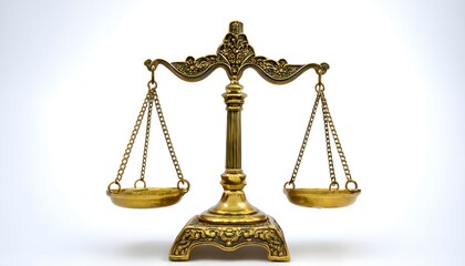 Poster - World Day of Social Justice, An isolated vintage gold balance scale, symbolizing law and justice