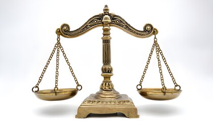 Poster - World Day of Social Justice, An isolated vintage gold balance scale, symbolizing law and justice