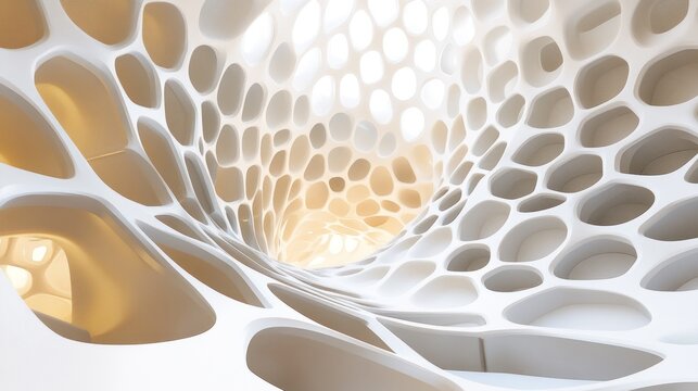 Abstract Architectural Design: White Organic Structure