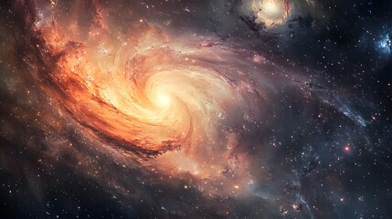 Poster - Galactic swirl formation deep space cosmic imagery universe wide-angle astrophysics concept