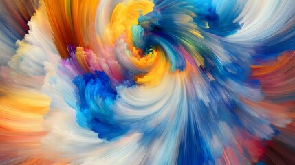 Poster - Dynamic abstract swirl of colors digital art studio artwork vibrant environment close-up creative expression