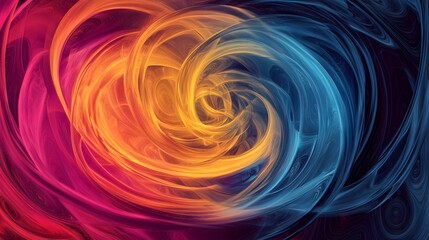 Poster - Dynamic color fusion abstract artwork digital canvas artistic expression vibrant environment fluid viewpoint visual concept