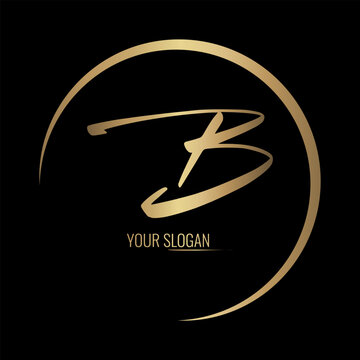 Luxury stylish B letter vector logo design with awesome gradient color circle
