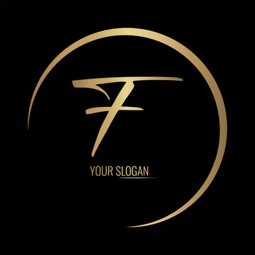 Luxury stylish F letter vector logo design with awesome gradient color circle
