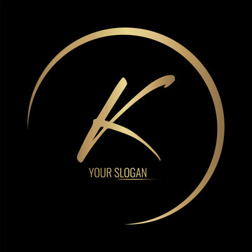 Luxury stylish K letter vector logo design with awesome gradient color circle
