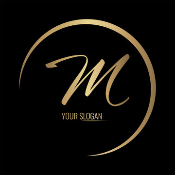 Luxury stylish M letter vector logo design with awesome gradient color circle
