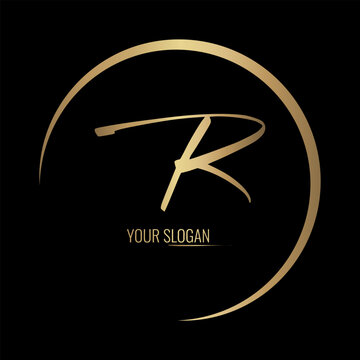 Luxury stylish R letter vector logo design with awesome gradient color circle
