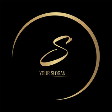 Luxury stylish S letter vector logo design with awesome gradient color circle

