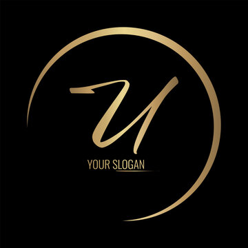 Luxury stylish U letter vector logo design with awesome gradient color circle
