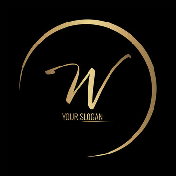 Luxury stylish W letter vector logo design with awesome gradient color circle
