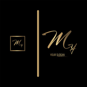 Luxury stylish MY letter vector logo design. Typography Stylish logo design.