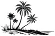 © farzana - coconut tress silhouette on white background black color line art G.eps