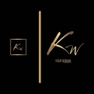 Luxury stylish KW letter vector logo design. Typography Stylish logo design.