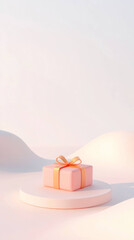 Leinwandbilder - gift box on platform with soft edges and gradient shadows, featuring minimalist design