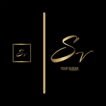 Luxury stylish SV letter vector logo design. Typography Stylish logo design.