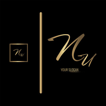 Luxury stylish NU letter vector logo design. Typography Stylish logo design.