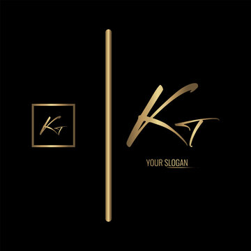 Luxury stylish KT letter vector logo design. Typography Stylish logo design.